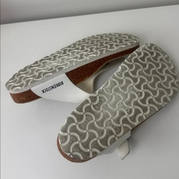 Birkenstock White Leather Women's Sandals size 39 - Picture 3 of 3